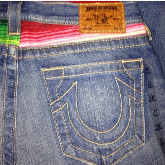 SALE True Religion Billy Baja colorful patch jeans - Picture 7 of 8